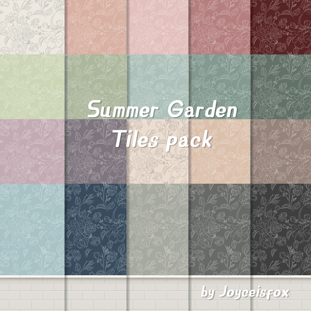 Галерея мода Сет плитки Summer Garden Tiles pack #1